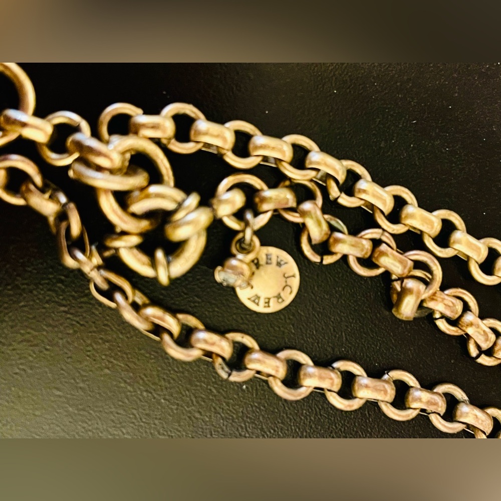 J Crew Dark Blue and Crystal Gold Statement Necklace - Picture 6 of 9